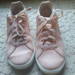 Baby pink snakeskin Nike sneakers